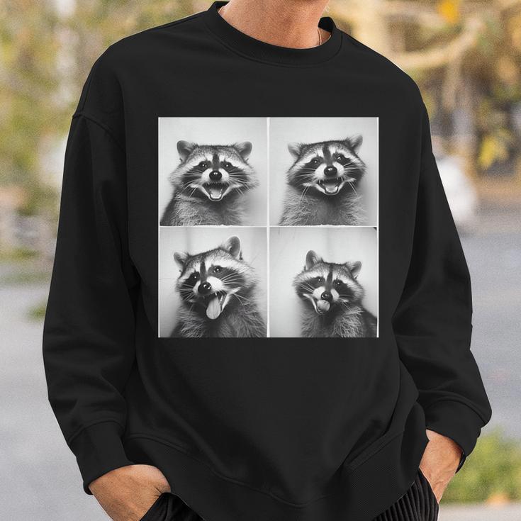 Laughing Raccoon Face Trash Raccoons Unique Quirky Animal Sweatshirt Gifts for Him