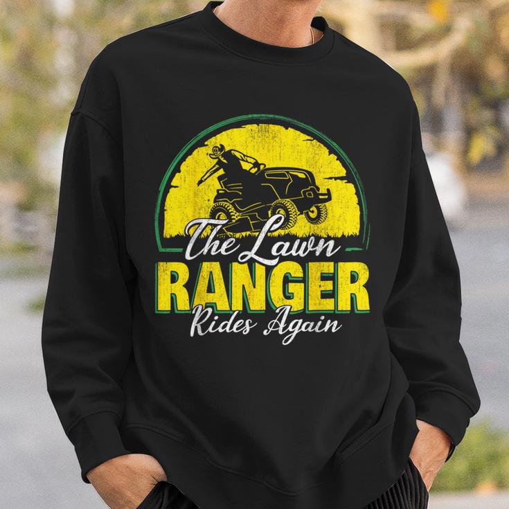 The Lawn Ranger Rides Again Lawn Caretaker Tractor Mowing Sweatshirt Gifts for Him