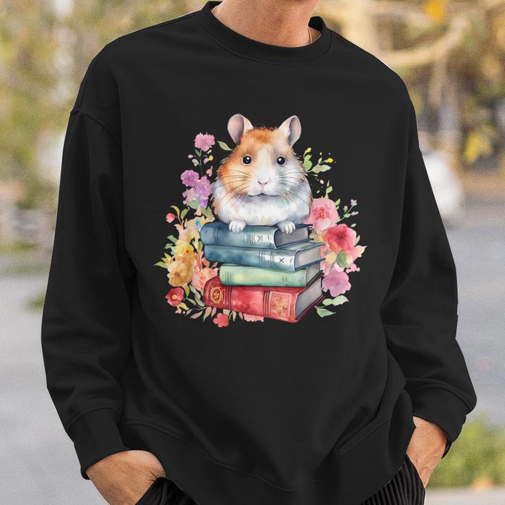 Lesebücher Buchliebhaber Hamster Und Aquarell Bücher Sweatshirt Geschenke für Ihn