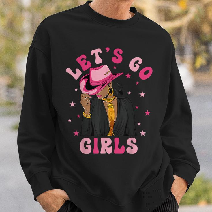 Let's Go Girls Western Black Cowgirl Bachelorette Party Sweatshirt Gifts for Him