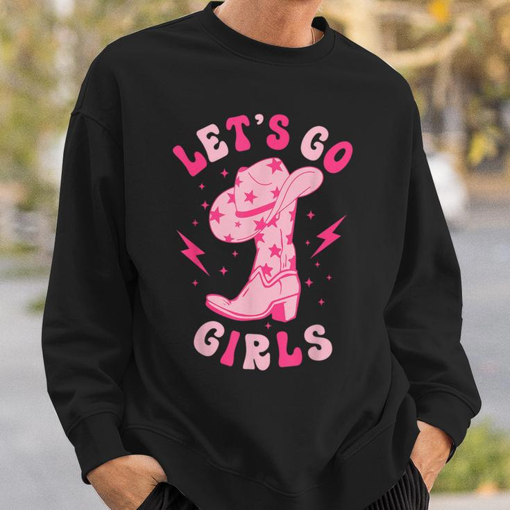 Let's Go Girls Western Cowgirl Hat Boot Bachelorette Paty Sweatshirt Gifts for Him