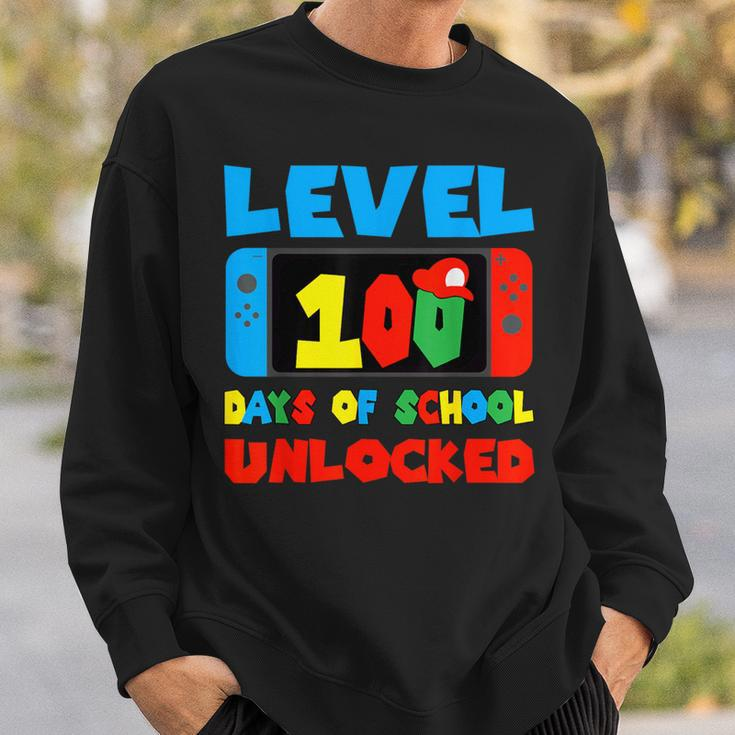 Level 100 Days Of School Unlocked Video Games Boys Gamer Sweatshirt Gifts for Him