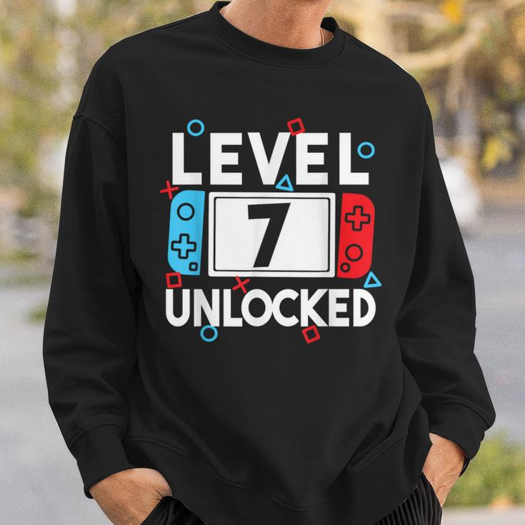 Level 7 Unlocked Gamer 7Th Birthday Video Game Boys Sweatshirt Gifts for Him