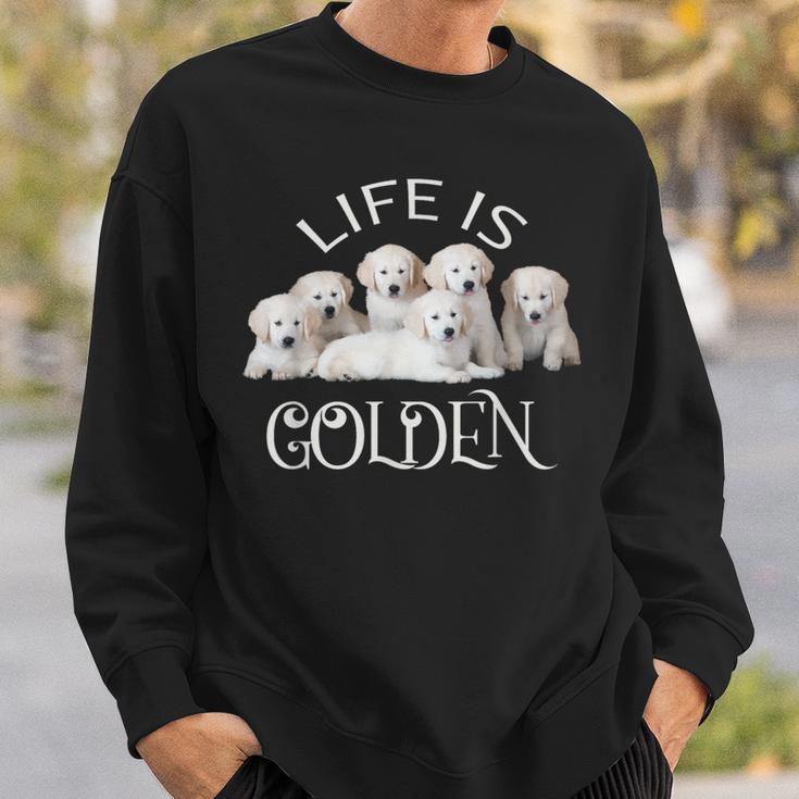 Life Is Golden Retriever Puppy Dog For Goldy Lovers Sweatshirt Gifts for Him