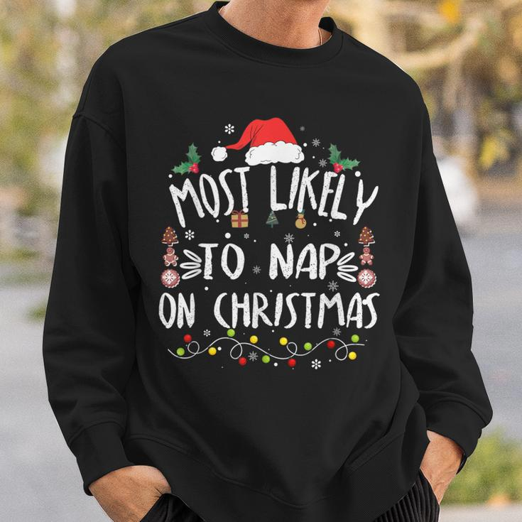 Most Likely To Nap On Christmas Award-Winning Relaxation Sweatshirt Gifts for Him