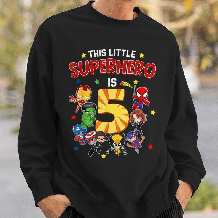 This Little Superhero Is 5 Birthday Superhero 5 Year Old Boy Sweatshirt Gifts for Him