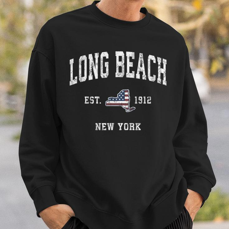Long Beach New York Ny Vintage American Flag Sports Sweatshirt Gifts for Him