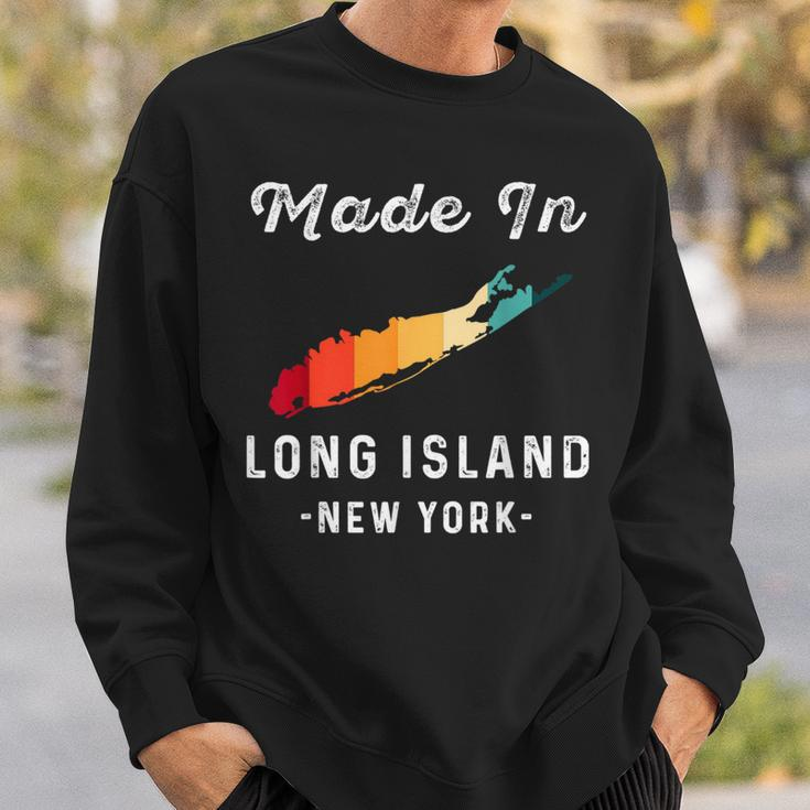 Long Island Ny Souvenir Native Long Islander Map Vintage Sweatshirt Gifts for Him