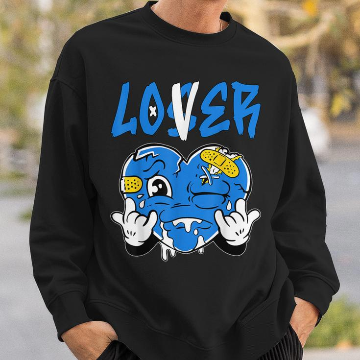 Loser Lover Blue Yellow Drip Heart Matching Outfit Women Sweatshirt Gifts for Him
