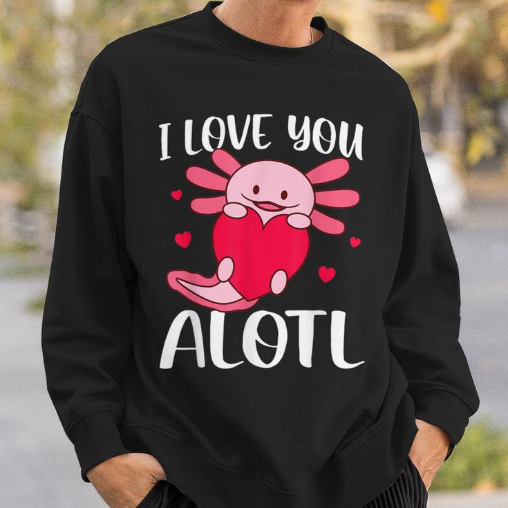 I Love You Alotl Heart Valentines Day Axolotl Girls Sweatshirt Gifts for Him