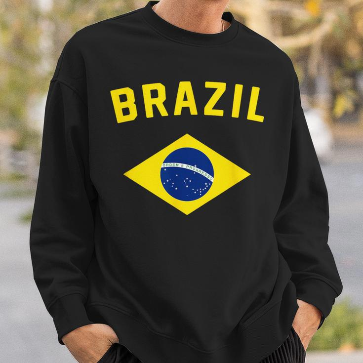 I Love Brazil Minimalist Brazilian Flag Sweatshirt Gifts for Him
