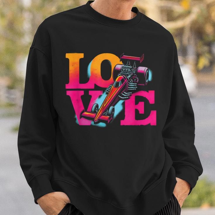 Love Drag Racing Vintage Colorful Drag Racing Cars Lover Sweatshirt Gifts for Him