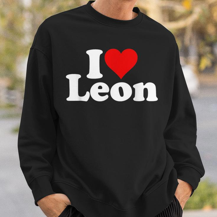 I Love Heart Leon Sweatshirt Gifts for Him