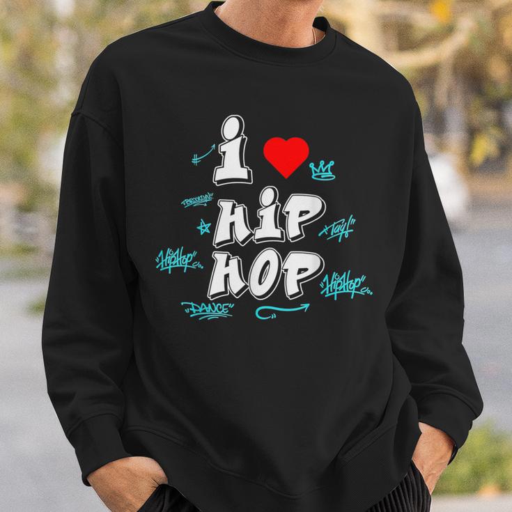 I Love Hip Hop Herz Rap Und Hip Hop Fan Sweatshirt Geschenke für Ihn