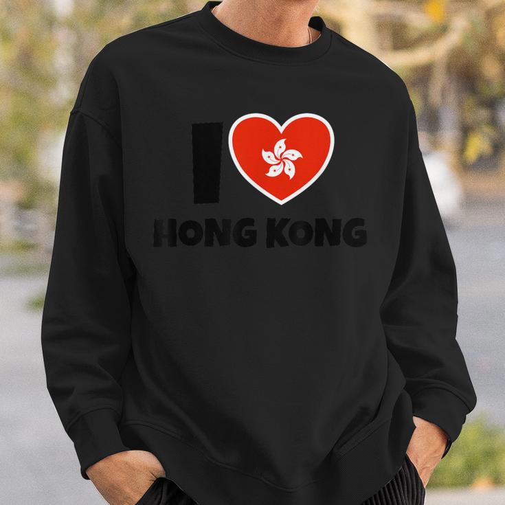 I Love Hong Kong Mit Flagge Und Herz Sweatshirt Geschenke für Ihn