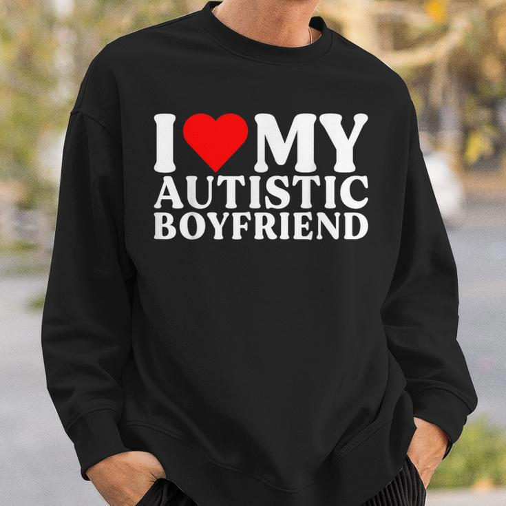 I Love My Hot Autistic Boyfriend I Heart My Autistic Bf Sweatshirt Gifts for Him