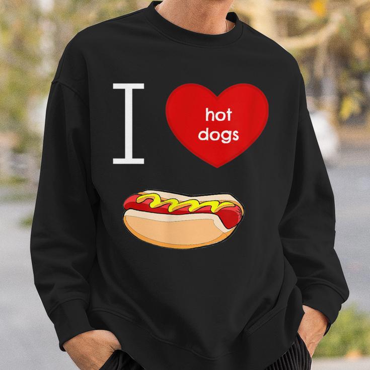 I Love Hot Dogs I Heart Hot Dog Sausage Lover'sSweatshirt Gifts for Him