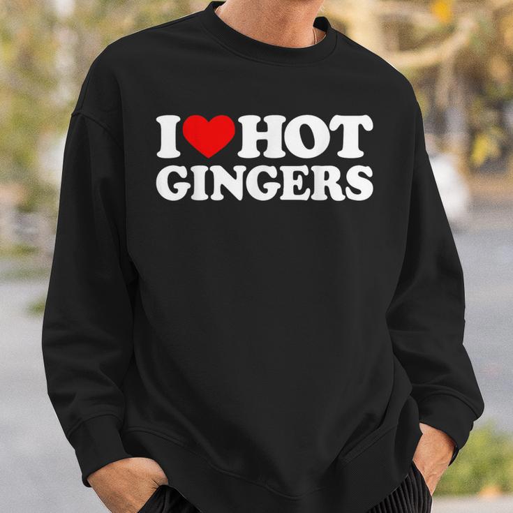 I Love Hot Gingers I Heart Hot Redheads Red Heads Sweatshirt Gifts for Him