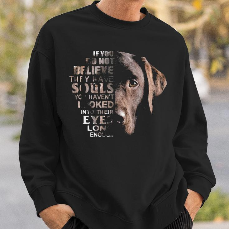 Love Lab I Believe Their Soul In Eyes Dog Lover Sweatshirt Gifts for Him