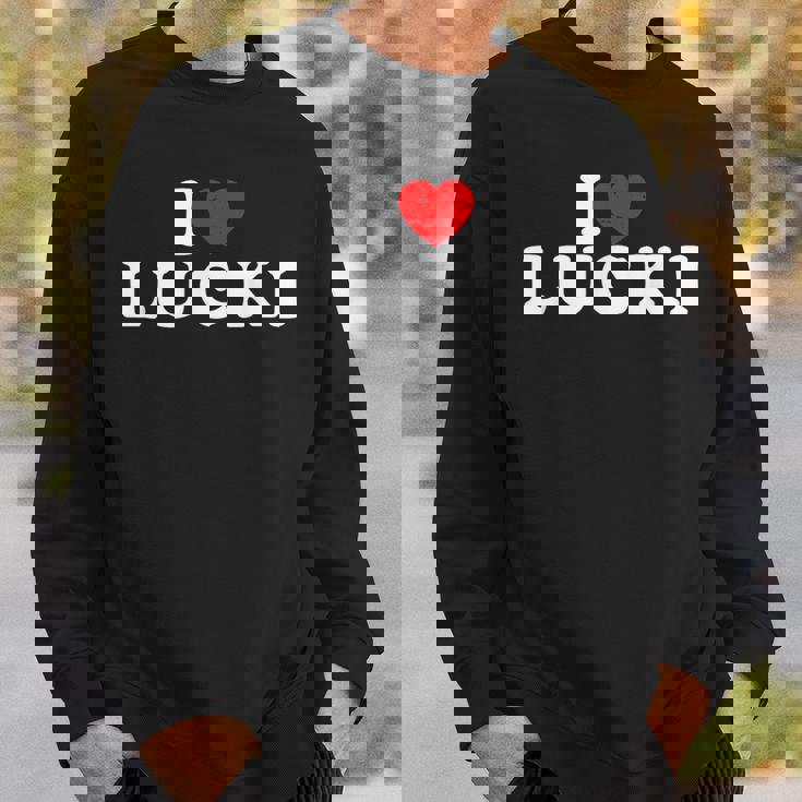 I Love Lucki I Heart Lucki Red Heart Sweatshirt Gifts for Him