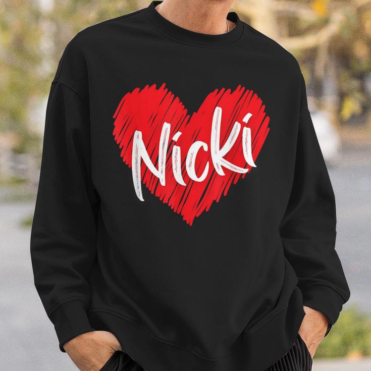 I Love Nicki Heart Personalized Name Nicki Sweatshirt Gifts for Him