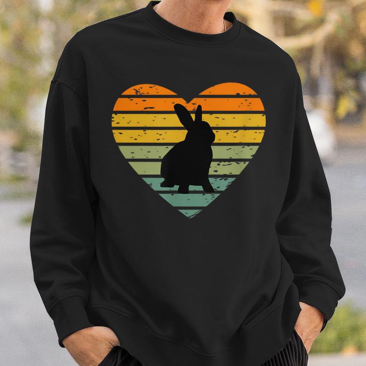 I Love Rabbit Retro Heart Rabbit Fan Sweatshirt Geschenke für Ihn