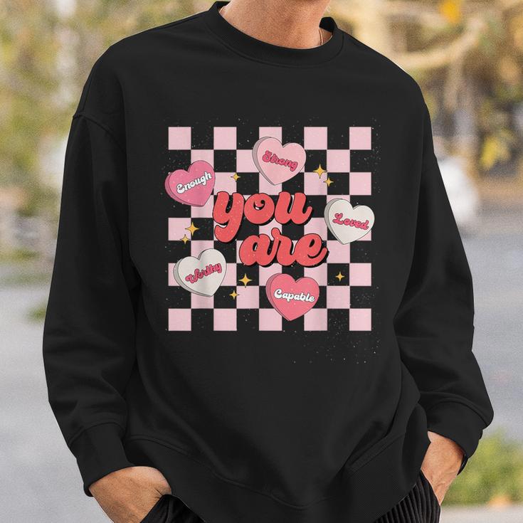 You Are Loved Enough Valentine Day Worthy Heart Conversation Sweatshirt Gifts for Him