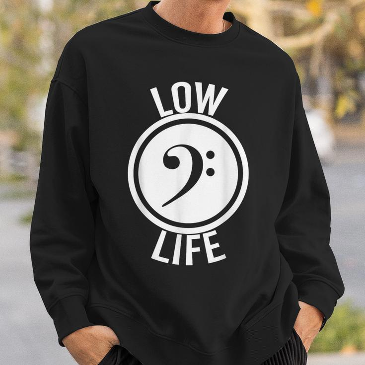 Low Life Bass Clef Guitar Player Music F-Clef Sweatshirt Gifts for Him