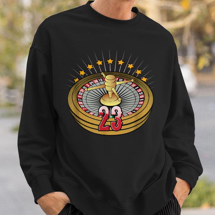 Lucky Number 23 S Roulette Wheel Gambling Vegas Style Sweatshirt Gifts for Him