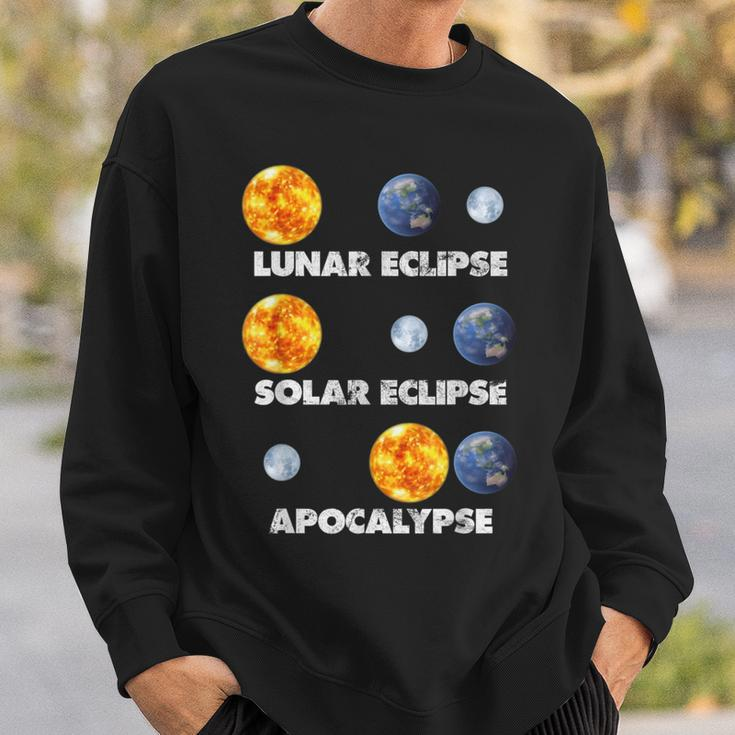 Lunar Eclipse Solar Eclipse Apocalypse Astronomy Sweatshirt Gifts for Him