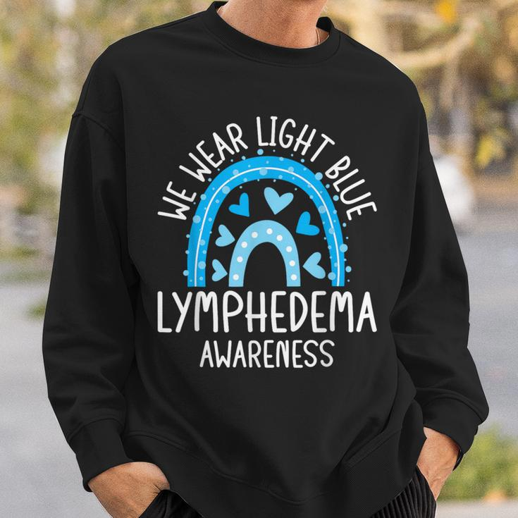 Lymphedema Awareness We Wear Light Blue Rainbow Sweatshirt Gifts for Him