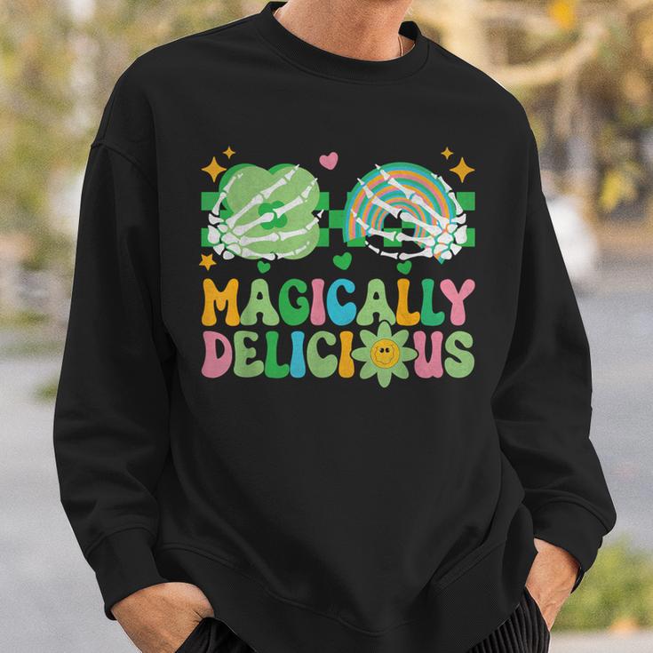 Magically Delicious Hippie St Patrick's Day Skeleton Charms Sweatshirt Gifts for Him