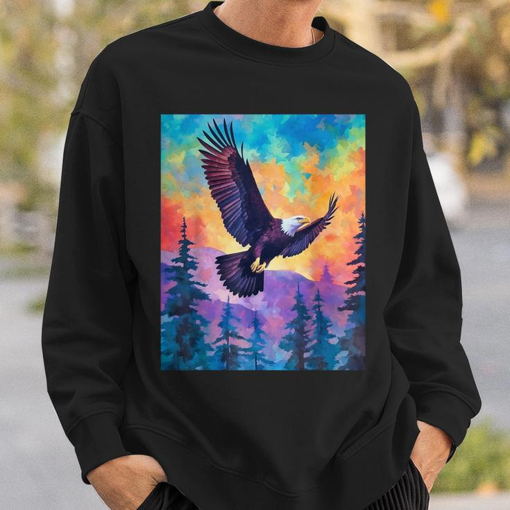 Majestic Eagle Silhouette Freedom's Colors Sweatshirt Gifts for Him