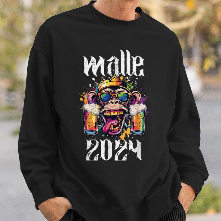 Malle 2024 Affe König Mallorca Crew Bier Urlaub Spruch Sweatshirt Geschenke für Ihn