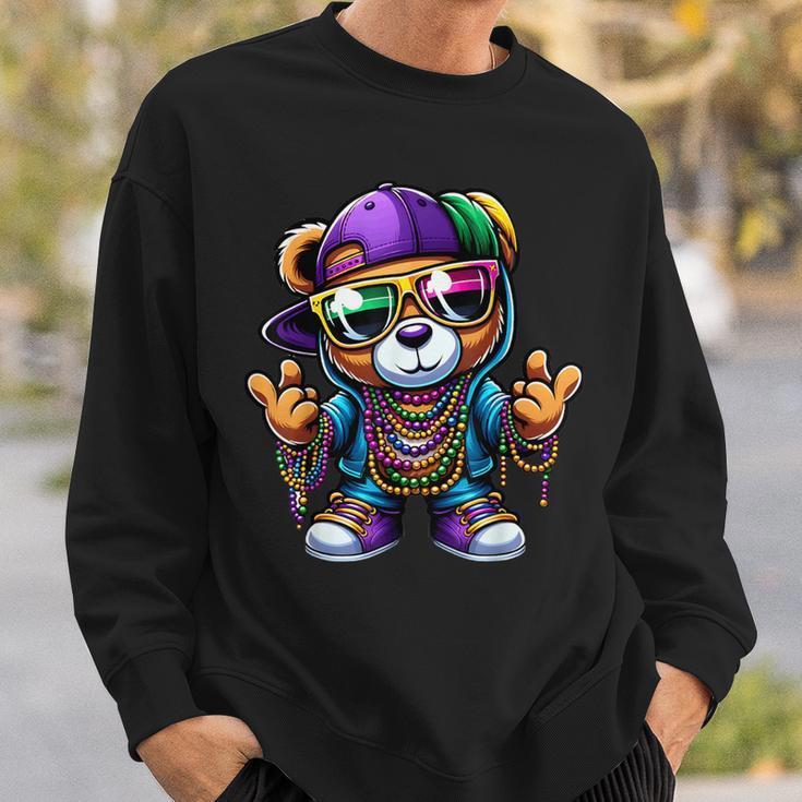Mardi Gras For Boys Hip Hop Teddy Bear New Orleans Sweatshirt Gifts for Him