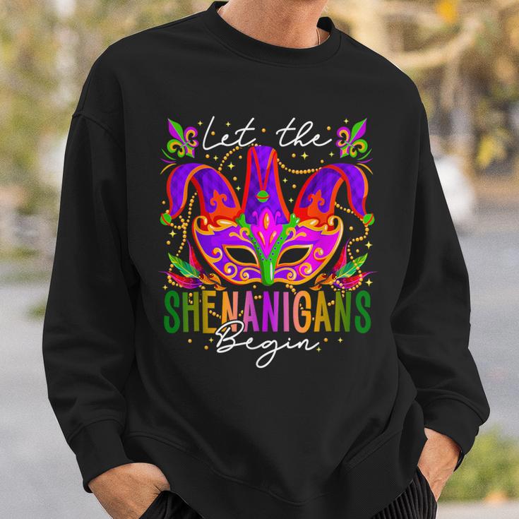 Mardi Gras Costume Let The Shenanigans Begin Mask Women Sweatshirt Gifts for Him