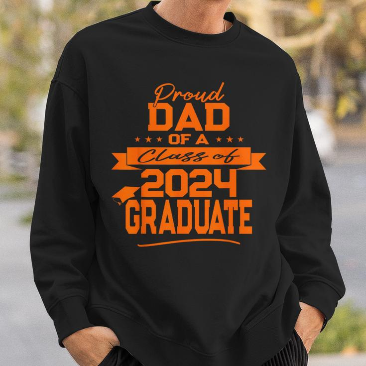 Matching Family Orange Proud Dad Class Of 2024 Graduate Sweatshirt Gifts for Him