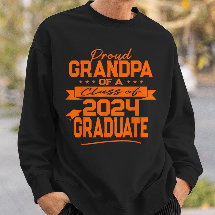 Matching Family Orange Proud Grandpa Class Of 2024 Graduate Sweatshirt Gifts for Him