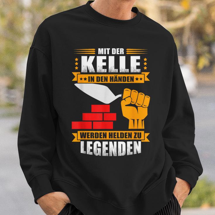 Maurer-Helden Sweatshirt Mit Der Kelle in Den Händen für Herren Geschenke für Ihn