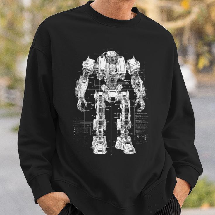 Mech Robot Sketch Drawing Sweatshirt Gifts for Him