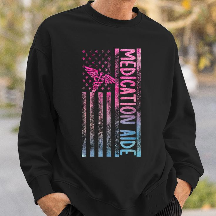 Medication Aide American Flag Med Aide Medication Aides Sweatshirt Gifts for Him