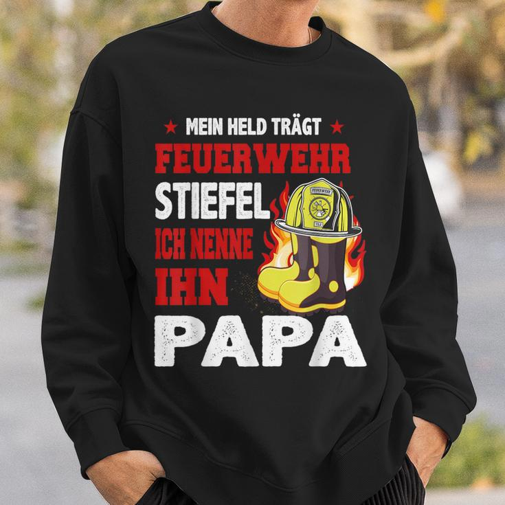 Mein Held Feuerwehrmann Papa Sweatshirt, Feuerwehr Motiv Tee Geschenke für Ihn