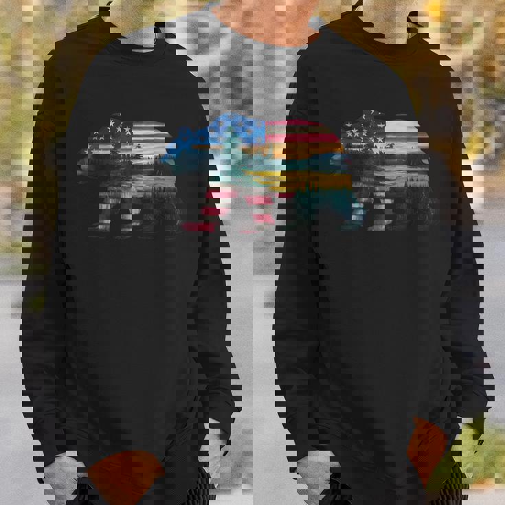 Memorial Day 4Th Of July Flag Usa Bear Fathers Day Sweatshirt Gifts for Him