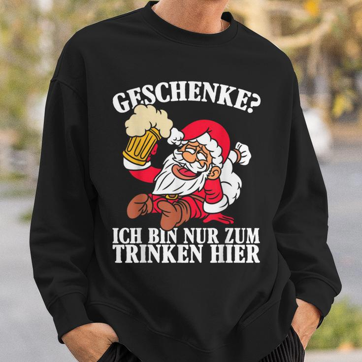 Men's Ich Bin Nur Zum Trinken Hier Christmas Black Sweatshirt Geschenke für Ihn