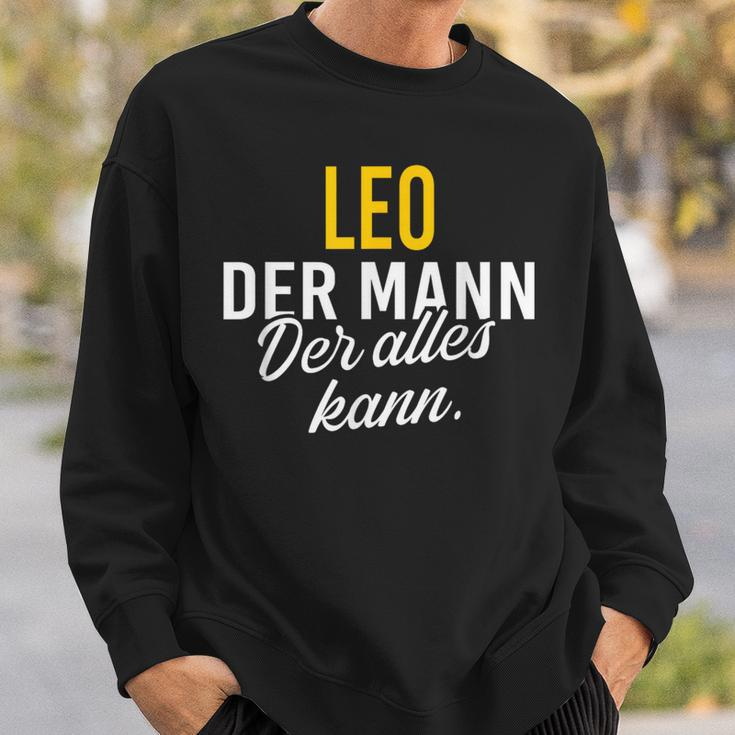 Men's Leo Der Mann Der Alles Kann Vorname Black Sweatshirt Geschenke für Ihn