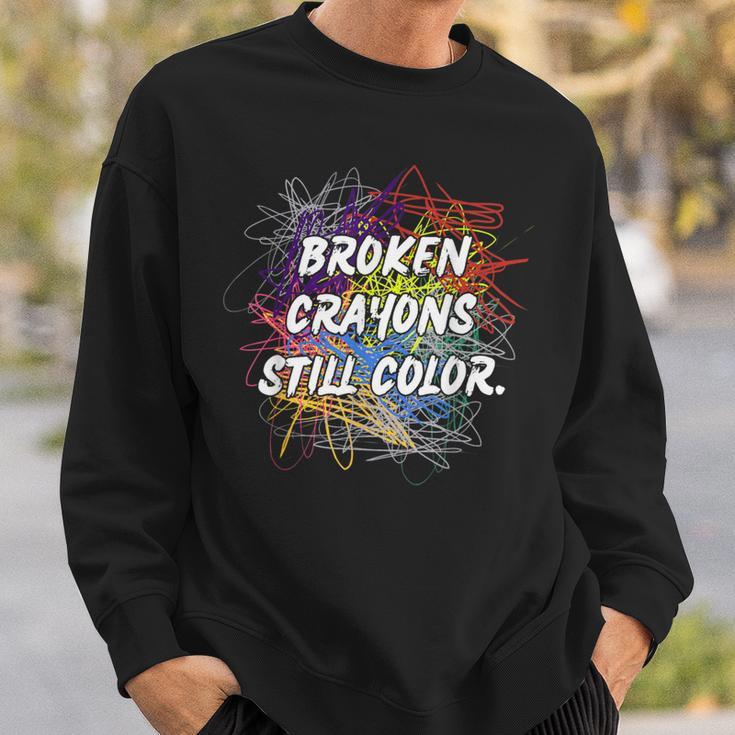 Mental Health Awareness Broken Crayons Still Color Supporter Sweatshirt Gifts for Him
