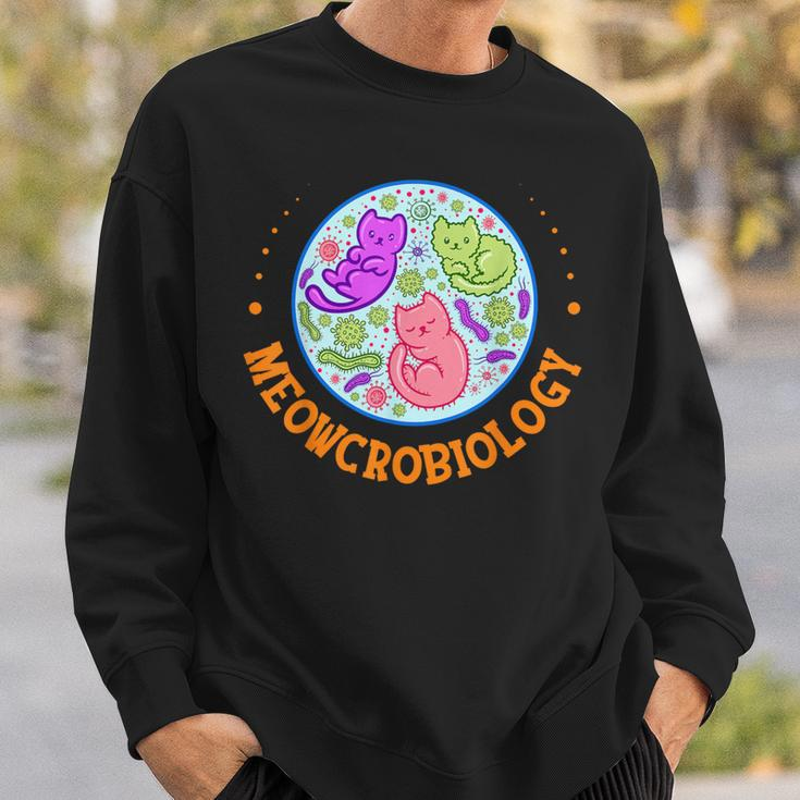 Meowcrobiology Cat Microbiology Science Biology Cat Lover Sweatshirt Gifts for Him