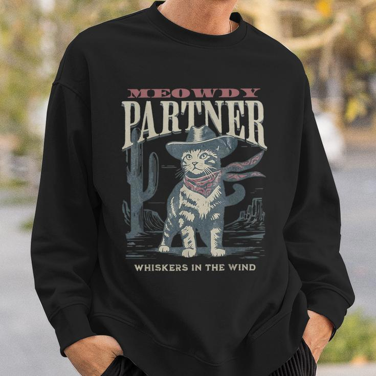 Meowdy Partner Cowboy Cat Country Western Cat Sweatshirt Gifts for Him