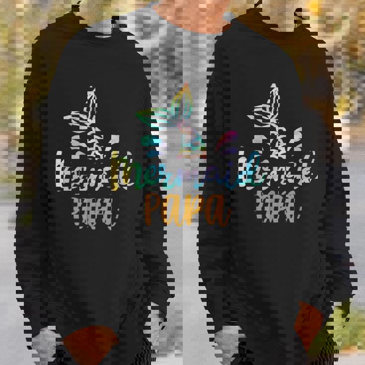 Mermaid Papa Merman Family Matching Birthday Sweatshirt Gifts for Him