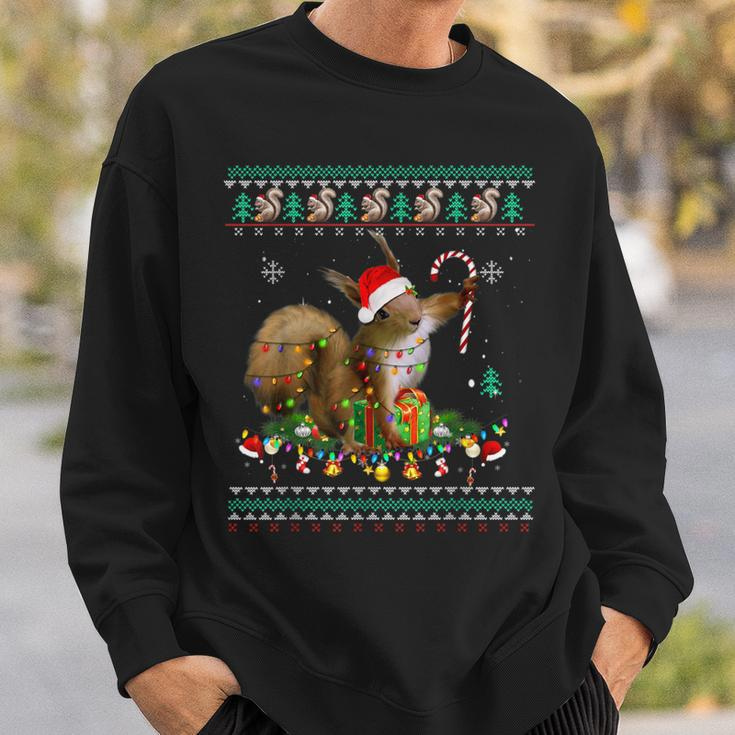 Merry Xmas Squirrel Christmas Xmas Christmas Lights Ugly Sweatshirt Gifts for Him